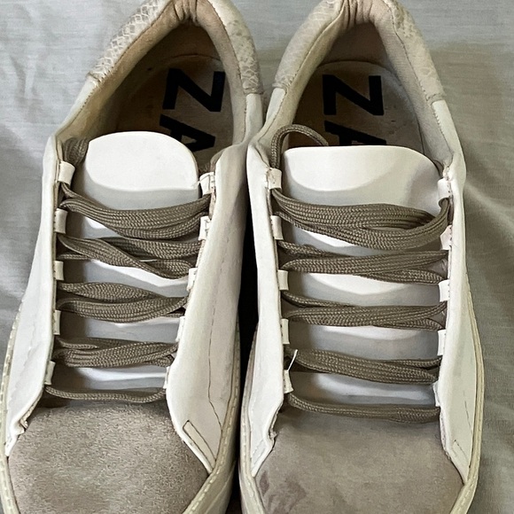 Zara size 39 Beige / White Leopard print at heel 1” high sole Textured Sneakers - Picture 9 of 16